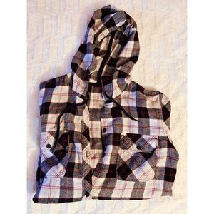 Plad shirt with hood